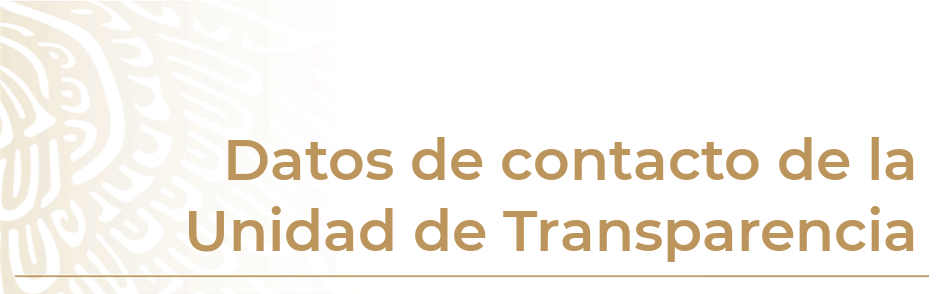 Datos de contacto de la unidad de transparencia